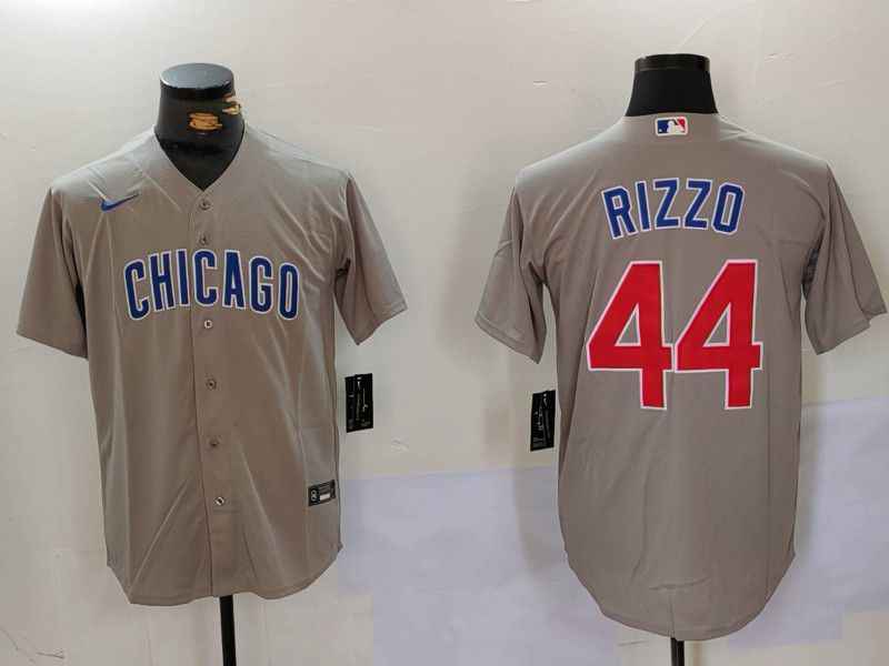 Men Chicago Cubs #44 Rizzo Grey Game 2024 Nike MLB Jersey style 1->chicago cubs->MLB Jersey